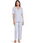 Пижама Eberjey Gisele Pant PJ Set, цвет Ice Blue/Ivory - фото