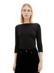 Футболка Tom Tailor 3/4 Langarm Basic Rundhals Pullover, черный - фото