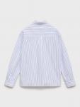 Детская хлопковая рубашка Pedro в полоску Mango, White/Blue - фото 3