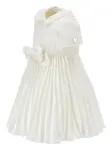 Плиссированное платье с воротником Monnalisa, белый - фото 3