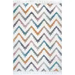 Коврик для детей Rumi с кисточками в стиле шеврон nuLOOM, 269x366 см, светло-бежевый - фото 2