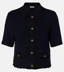 Кардиган из смеси хлопка и шерсти Veronica Beard, Navy - фото