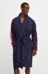 Хлопковый халат Lacoste, темно-синий - фото