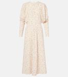 Платье миди с принтом летучая мышь Victoria Beckham, Floral Ovation Peach - фото