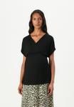 Футболка с принтом OLMAMAZE LONNY O NECK ONLY MATERNITY, черный - фото