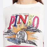 Свитер свободного кроя Pinko, белый - фото 4