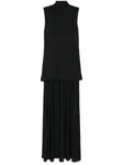 Многослойное платье миди JIL SANDER, черный - фото