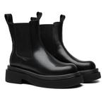 Кожаные Челси Ботинки Мужские Черные GZZ, Черные Однослойные Туфли - фото 4