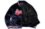 Куртка ss20 week 1 faux fur varsity jacket Supreme, синий - фото 2