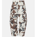 Брюки-карго Shon из хлопка с камуфляжным принтом Nili Lotan, цвет ivory/brown camo - фото