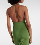 Платье из джерси с вырезом и сборками Victoria Beckham, Algae - фото 6