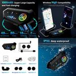 Шлем мотоциклетный ACLFFSHOP Bluetooth, красный / черный - фото 7