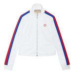 Куртка technical jersey zip jacket with web 'off white' Gucci, белый - фото