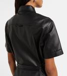 Кожаное платье-рубашка Kiera Altuzarra, черный - фото 6