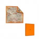 HERMES Шёлковый шарф Mulberry оранжевый, Orange - фото