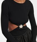 Боди с декорированным вырезом Valentino, Nero - фото 5