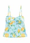 Топ бикини Next BANDEAU TANKINI, White/Blue Stripe Lemon Print/White - фото