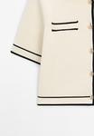 Кардиган Massimo Dutti SHORT SLEEVE WITH BUTTONS, Beige - фото 10