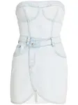 Джинсовое платье мини с бюстье Karl Lagerfeld Jeans, белый - фото