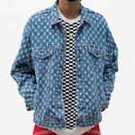 Куртка hole punch denim trucker jacket 'teal white' Supreme, мультиколор - фото 3