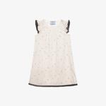 Платье мини Prada из хлопка с цветочным принтом, белый - фото