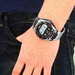 Часы CASIO Waterproof Stainless Steel Strap Mens SilverBlack Digital, черный - фото 2