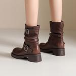 Ботильоны женские коричневые JOSINY, черные (тонкий флис) - фото 11