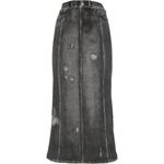 Джинсовая юбка с эффектом поношенности Acne Studios, черная - фото 2