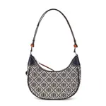 TORY BURCH Кожаная сумка полумесяц с монограммой T - фото