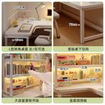 Угловой стол Naijia с L-образной полкой, компьютерный стол для спальни, письменный стол, 160x120x75 см, кремово-белый, левосторонний - фото 5