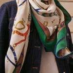 HERMES Женская шаль, Green - фото 2