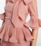 Многоярусное плиссированное платье миди Zimmermann, Lipstick - фото 5