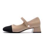 Туфли Мэри Джейн женские Zhr, бежевый/черный - фото 7