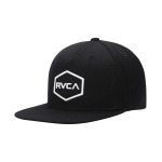 Мужская черная регулируемая шляпа Snapback Commonwealth RVCA - фото 2