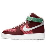 Кроссовки air force 1 высокие Nike, красный - фото