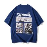 Футболки унисекс с круглым вырезом, тонкие, плотные Supereally, темно-синий - фото