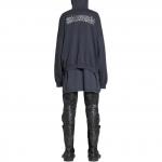 Балэнсиага Худи с принтом логотипа, черный - фото 11