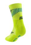 Носки CEP CORE RUN COMPRESSION MERINO MID CUT, Lime Blue/Neon Green - фото 2