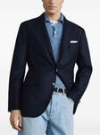 Brunello Cucinelli однобортный кашемировый пиджак, синий - фото 2