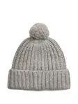 Шапка бини в рубчик с помпоном POLO RALPH LAUREN, серый - фото 2