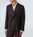 Двубортный шерстяной блейзер Lardini, коричневый - фото 3