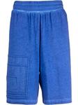 A-COLD-WALL* шорты-бермуды с эластичным поясом и тисненым логотипом, синий - фото