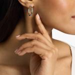 Серьги-кольца с разноцветными драгоценными камнями из стерлингового серебра (2,5 мм) Blue Nile - фото 2