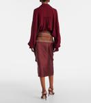 Эдро полосатая шелковая юбка-саронг Max Mara, Ciliegia/Lampon - фото 3