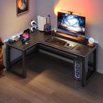 Игровой компьютерный стол Naijia 120x100 см с полкой, угловой, левая сторона, карбон - фото
