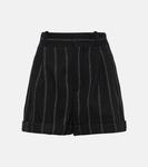 Шерстяные шорты kudebi в тонкую полоску The Mannei, черный - фото
