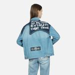 Джинсовая куртка женская джинсовая синяя Evisu - фото 4