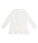 Топ из хлопкового джерси с принтом Monnalisa, кремовый - фото 4