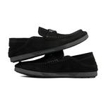 Мужские лоферы черные Новинка Корея, Черный (Нубак) - фото 10