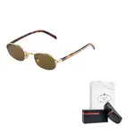 PRADA Солнечные очки с гравировкой логотипа, Gold - фото